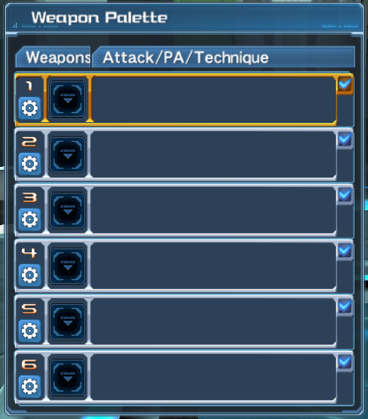 Weapon Palette UI